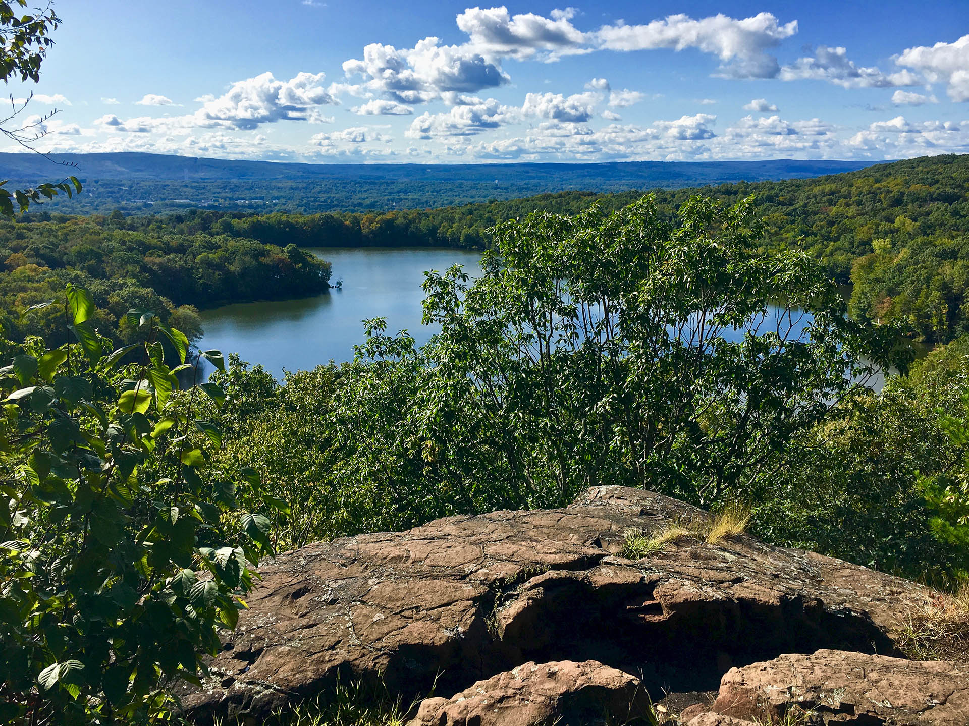 View of lake from top of rocky outcrop, taken by The Thousand-Miler.