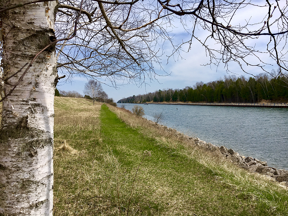 Hiking path along the canal in Sturgeon Bay.
