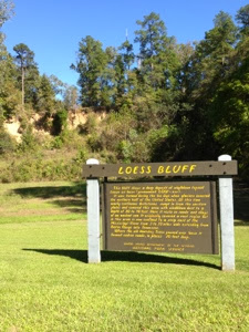 Loess Bluff sign on side of Natchez Trace