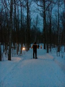 Candlelight snowshoeing through the woods, but not Horicon Marsh.