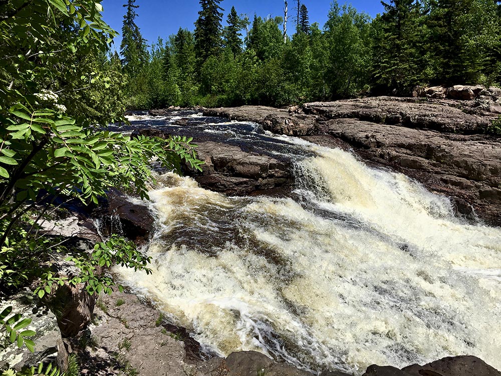 A roaring waterfall, part of the healing nature on the Superior Hiking Trail.