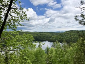 View from the top of a bluff overlooking the part of the Boundary Waters Canoe Area Wilderness separating Minnesota and Canada.