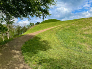 Emerald Mound, a Native American burial mound along the Natchez Trace.