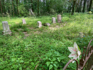 Small cemetery with old tombstones on the Natchez Trace near Clinton