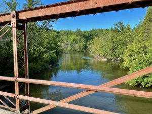 View of Manistee River from Harvey Bridge.