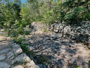 Stone wall forming a canal from the 1700s.