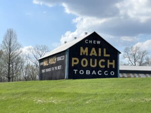 Barn painted with "Chew Mail Pouch Tobacco."