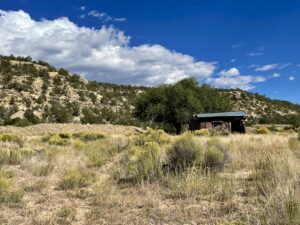 Old cabin in New Mexican desert.